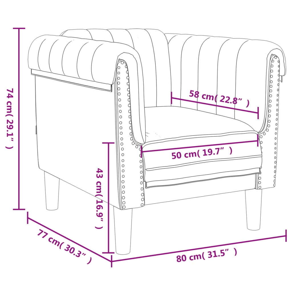 Fauteuil gris clair Velours Canapés vidaXL   