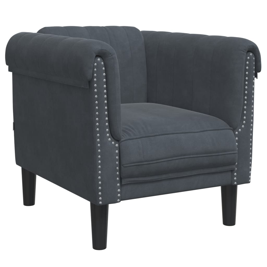 Fauteuil gris foncé velours Canapés vidaXL