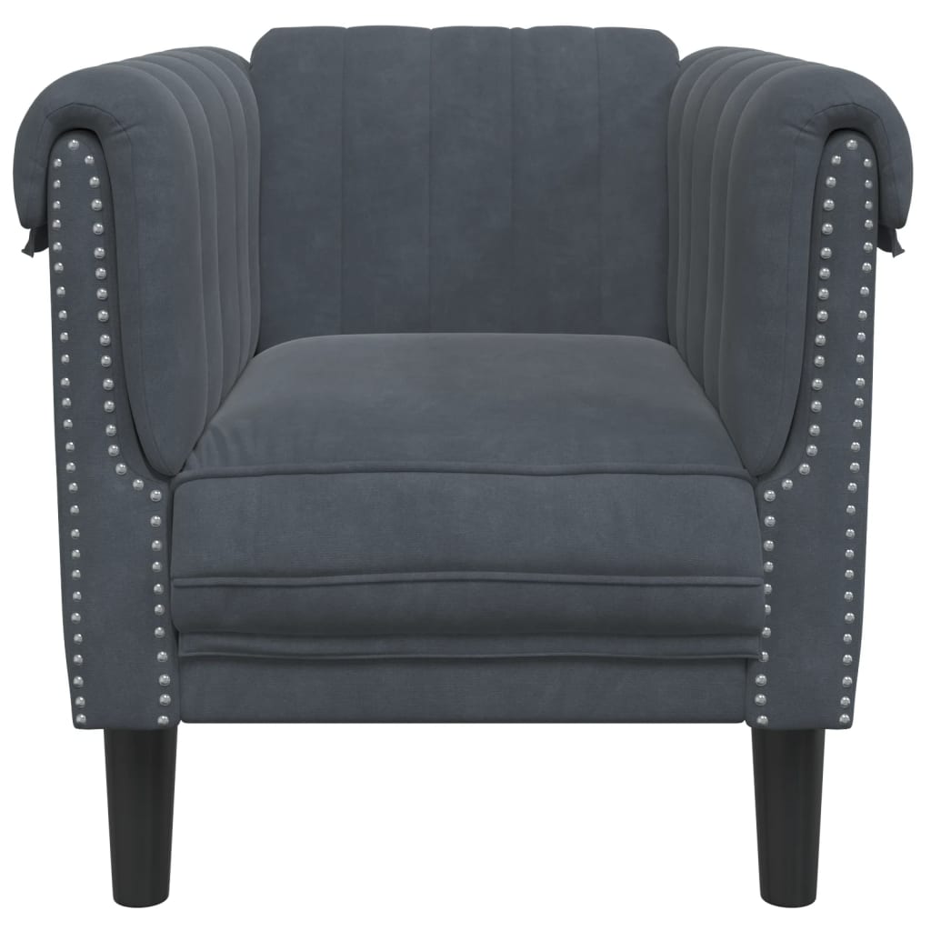 Fauteuil gris foncé velours Canapés vidaXL