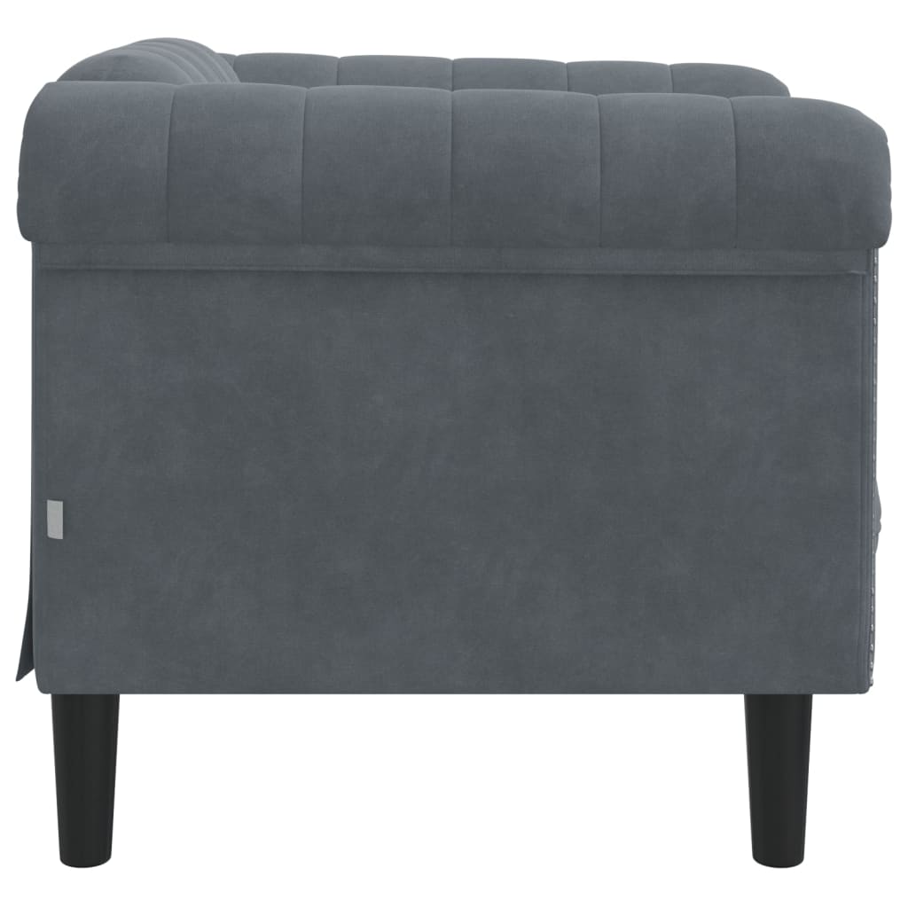 Fauteuil gris foncé velours Canapés vidaXL