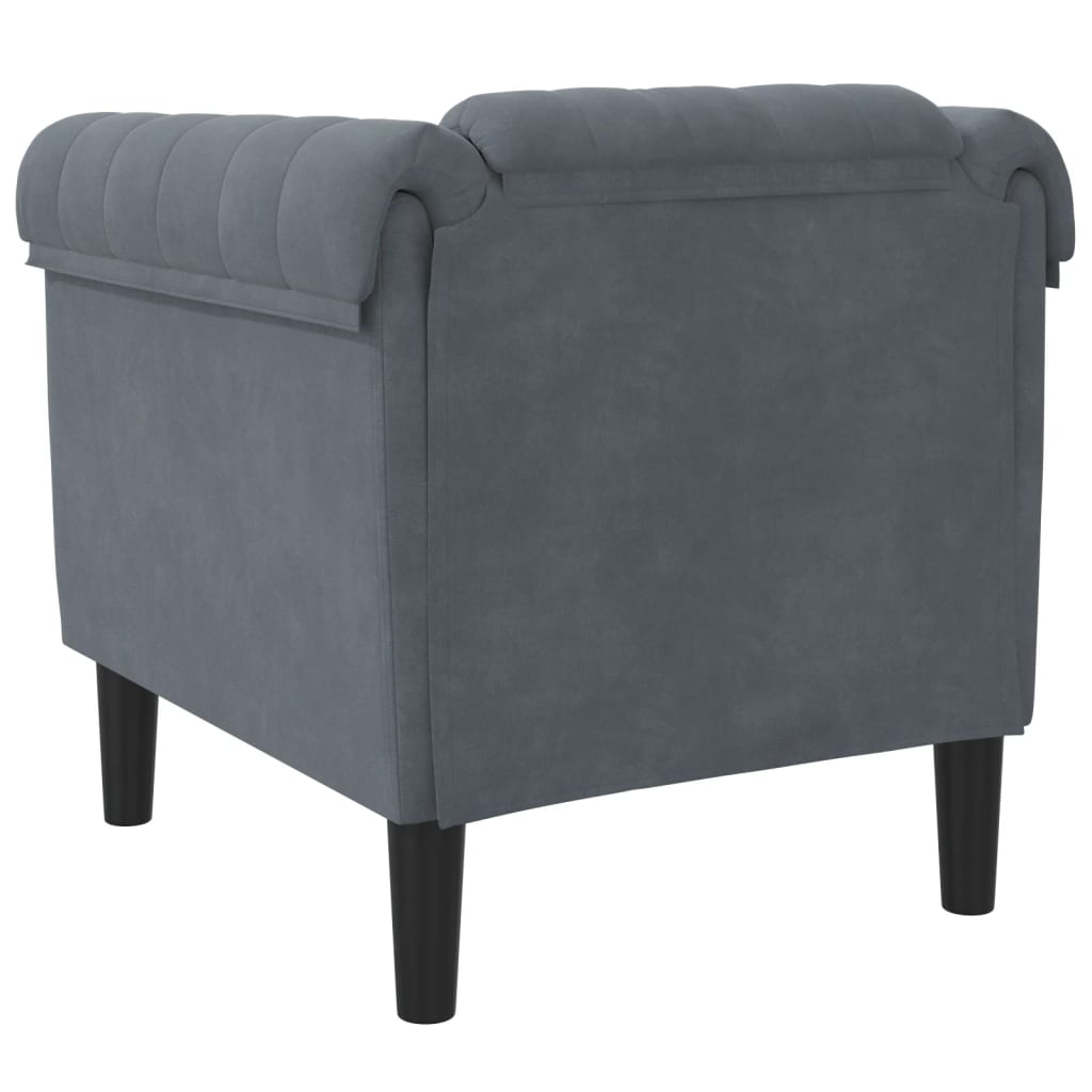 Fauteuil gris foncé velours Canapés vidaXL