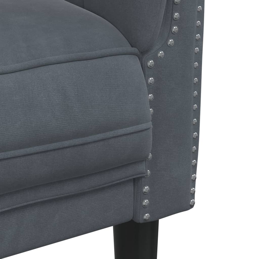 Fauteuil gris foncé velours Canapés vidaXL