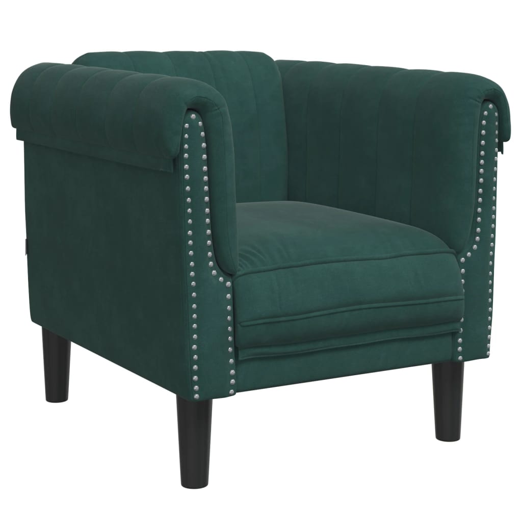 Fauteuil vert foncé velours Canapés vidaXL