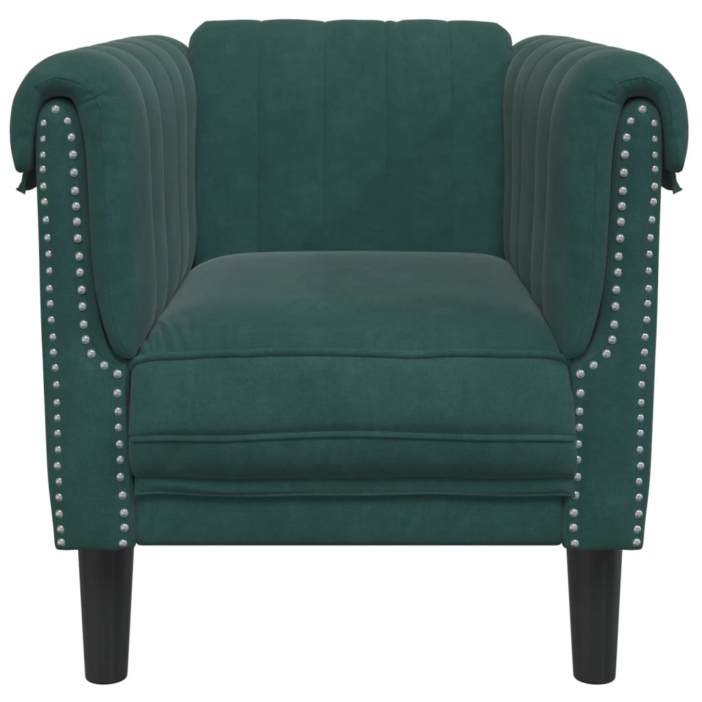 Fauteuil vert foncé velours Canapés vidaXL