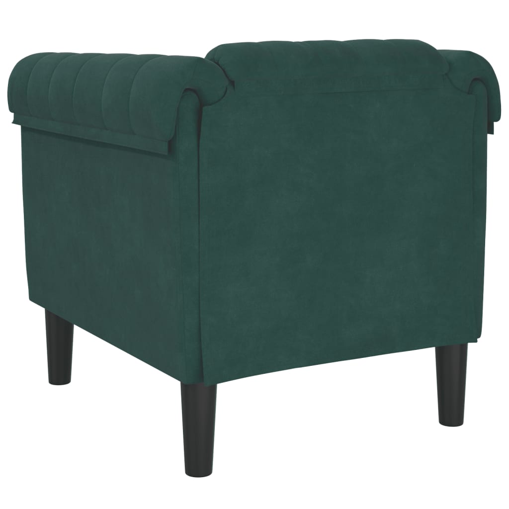 Fauteuil vert foncé velours Canapés vidaXL