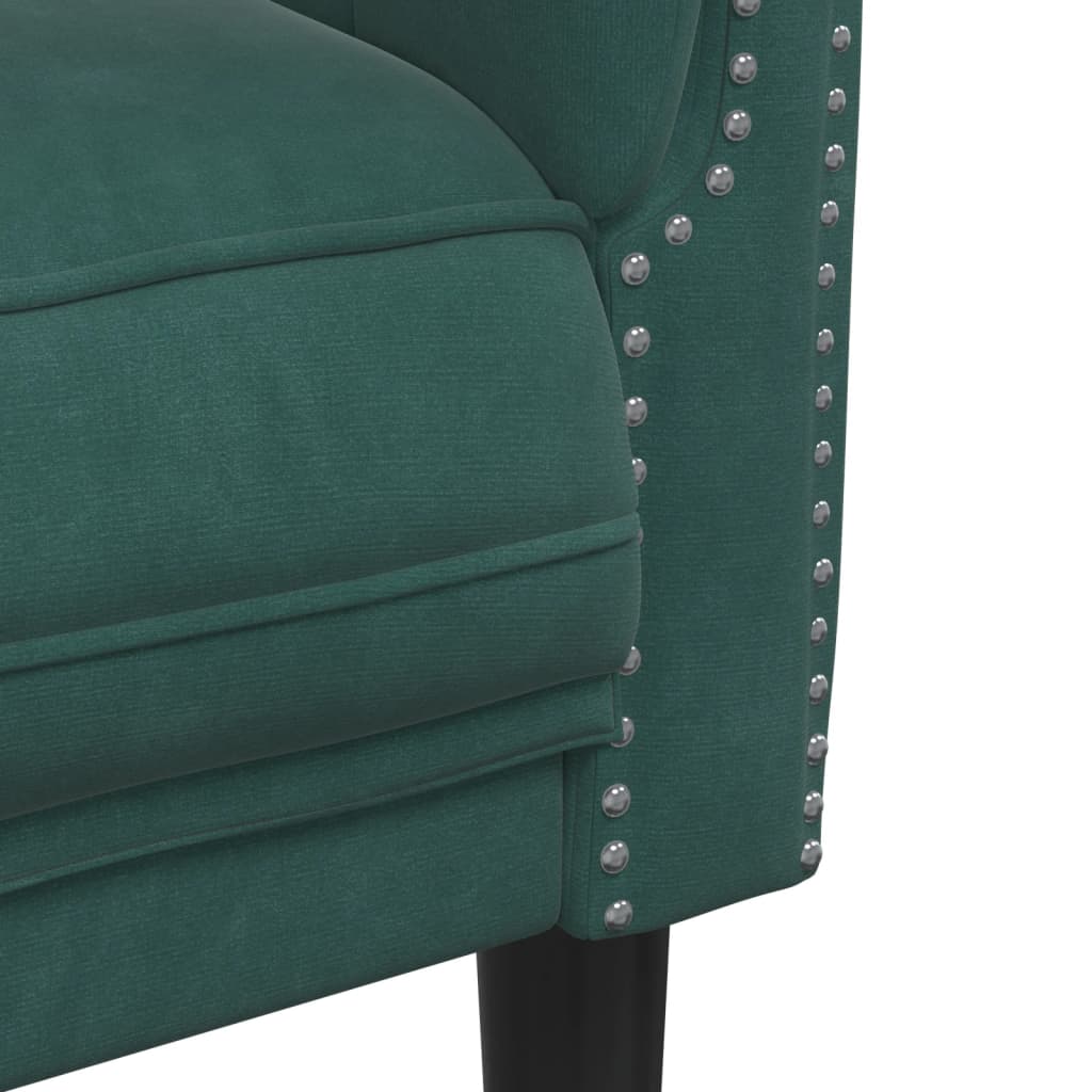 Fauteuil vert foncé velours Canapés vidaXL