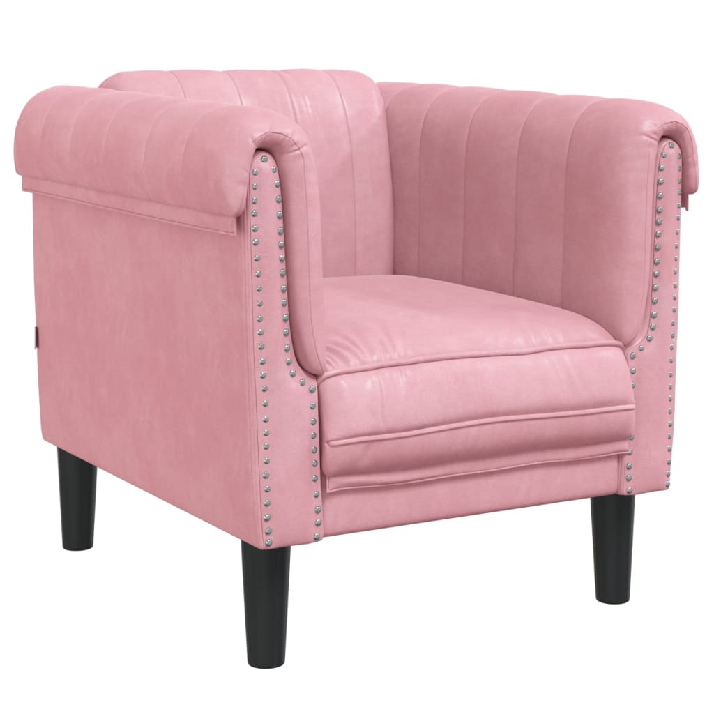 Fauteuil rose velours Canapés vidaXL