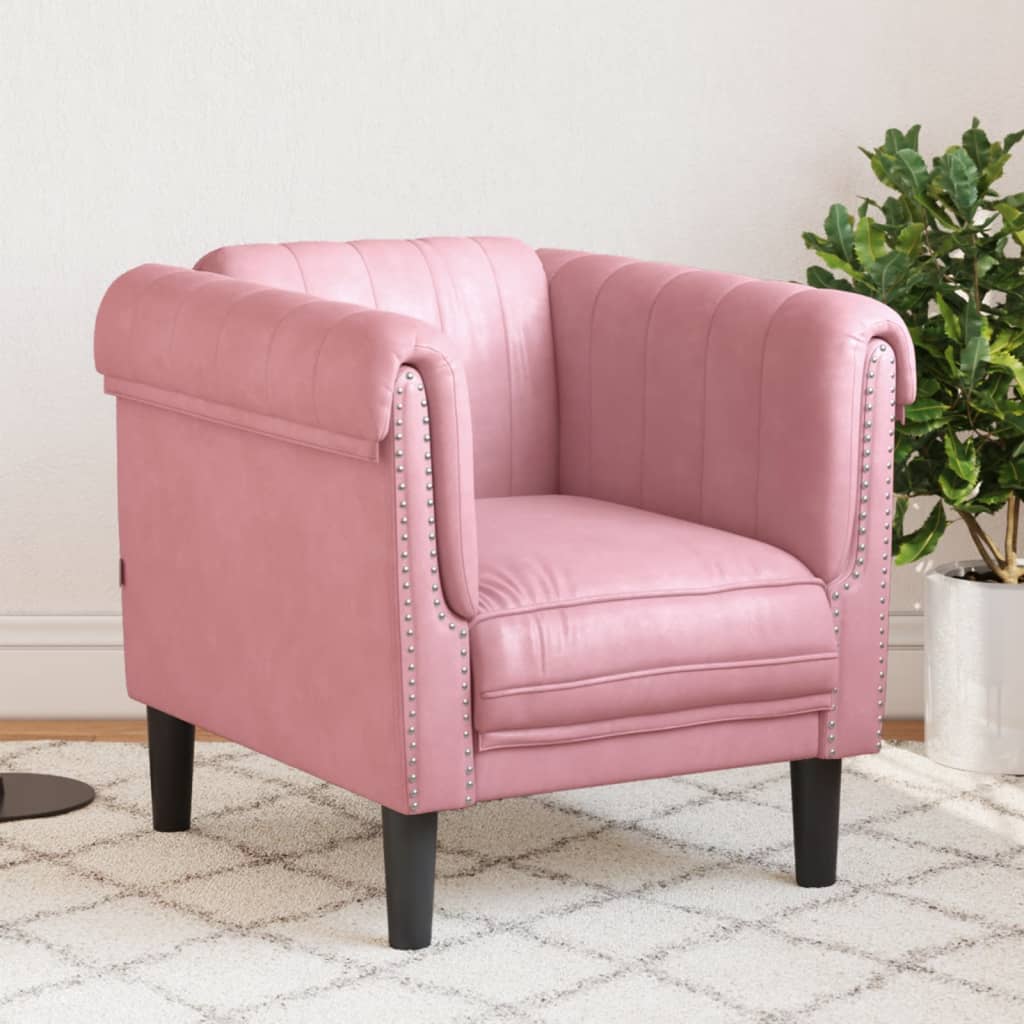 Fauteuil rose velours Canapés vidaXL