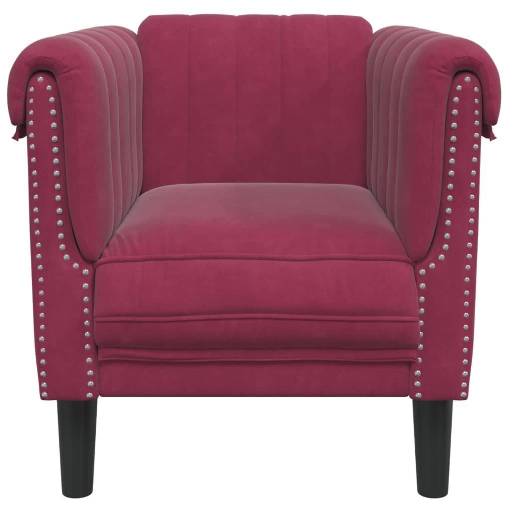 Fauteuil rouge bordeaux velours Canapés vidaXL