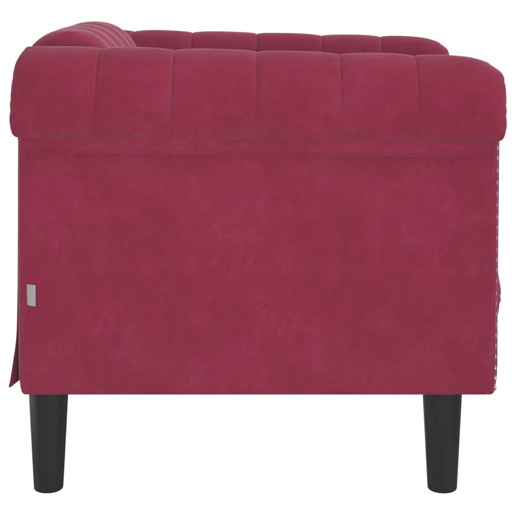 Fauteuil rouge bordeaux velours Canapés vidaXL