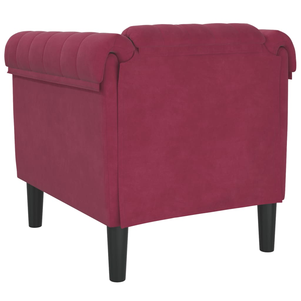 Fauteuil rouge bordeaux velours Canapés vidaXL