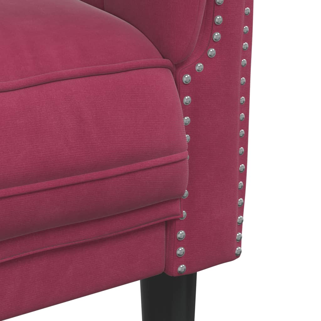 Fauteuil rouge bordeaux velours Canapés vidaXL