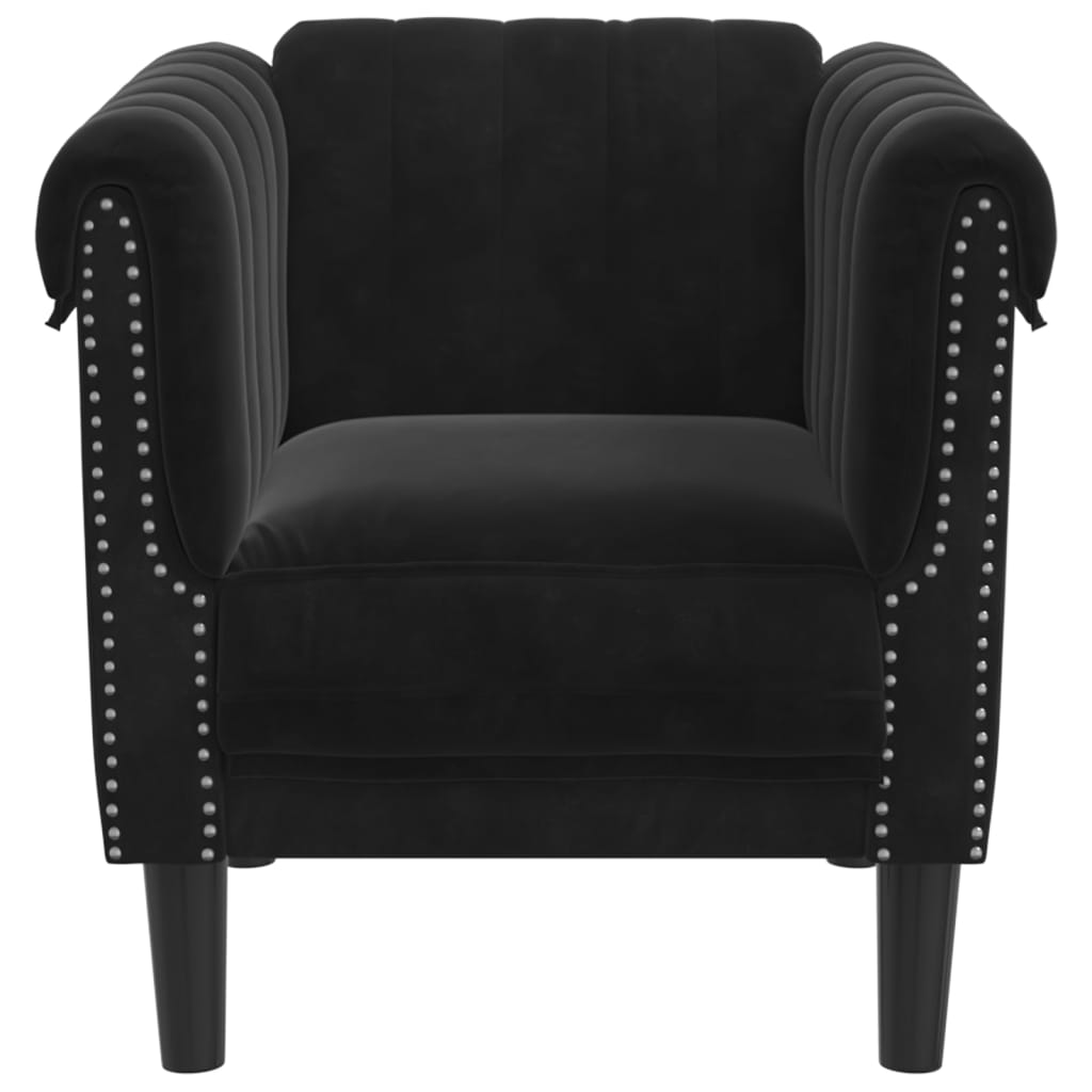 Fauteuil noir velours Canapés vidaXL