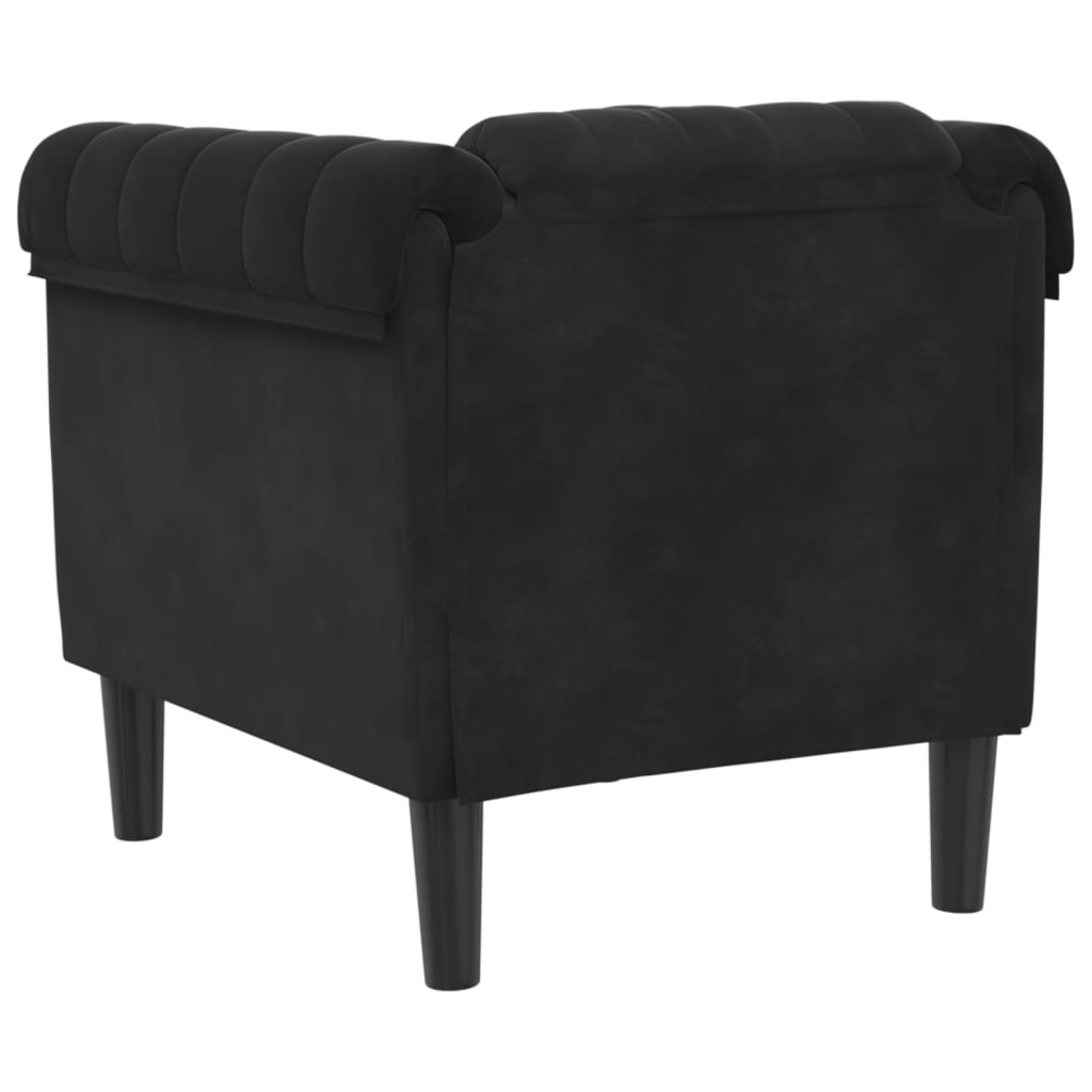 Fauteuil noir velours Canapés vidaXL