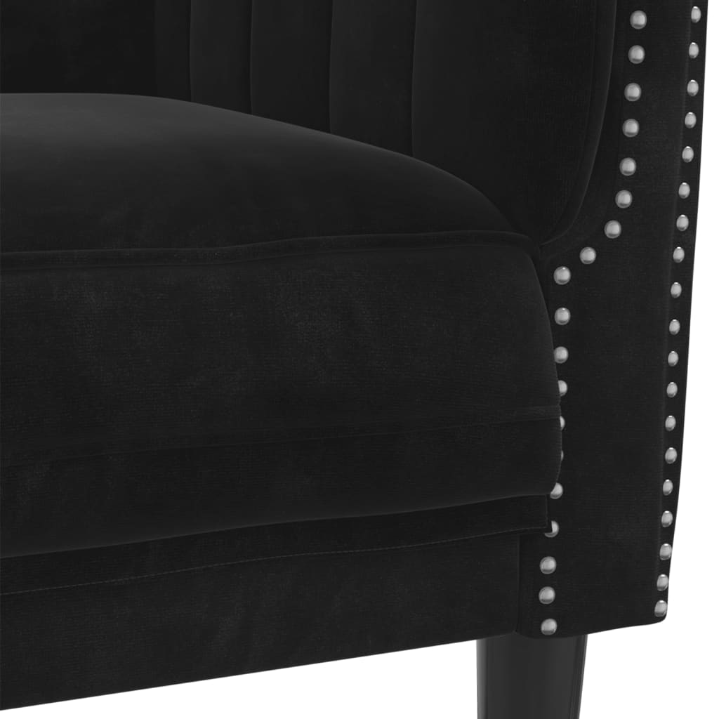 Fauteuil noir velours Canapés vidaXL