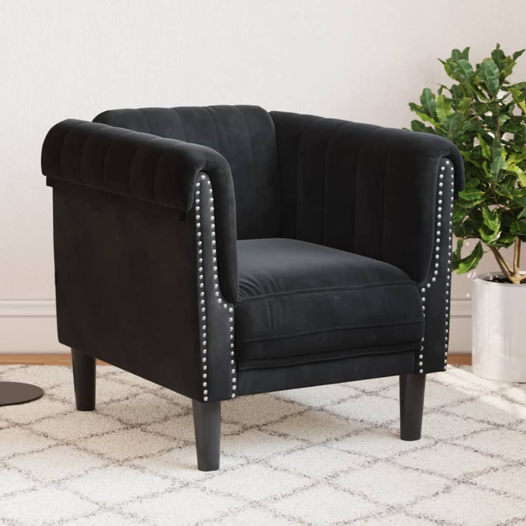 Fauteuil noir velours Canapés vidaXL