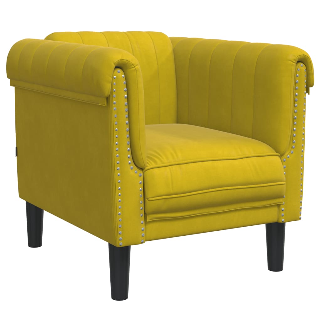 Fauteuil jaune velours Canapés vidaXL