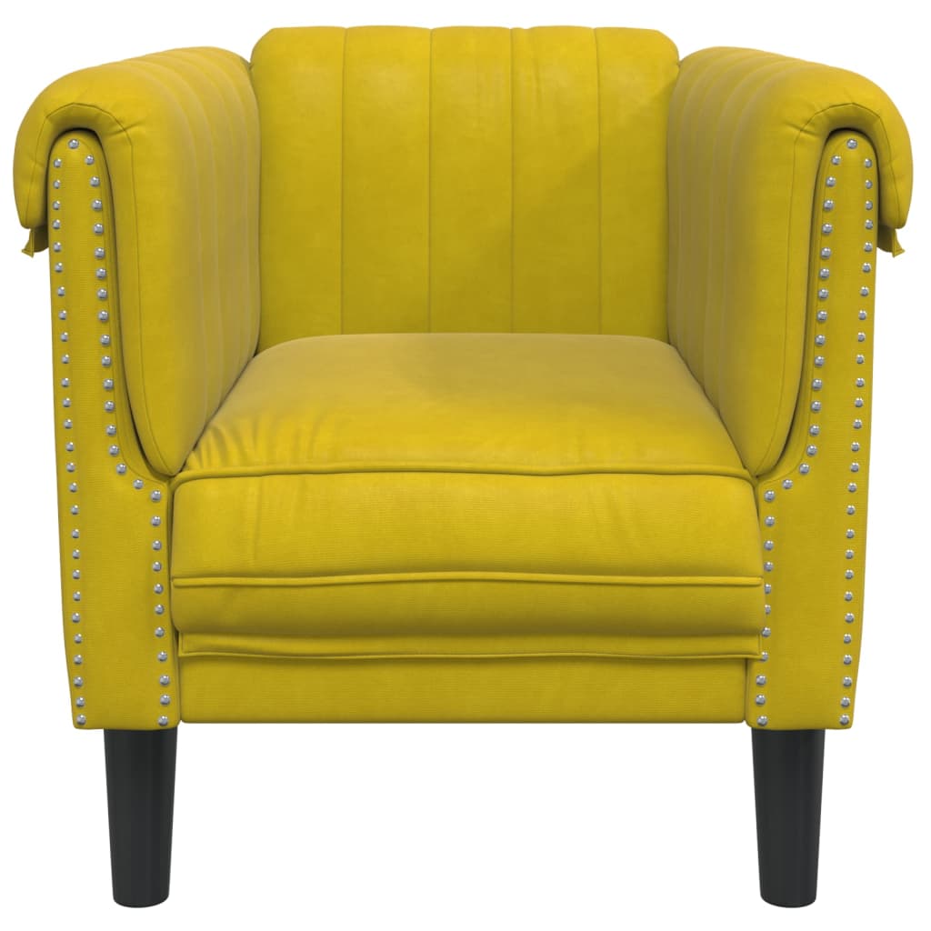 Fauteuil jaune velours Canapés vidaXL