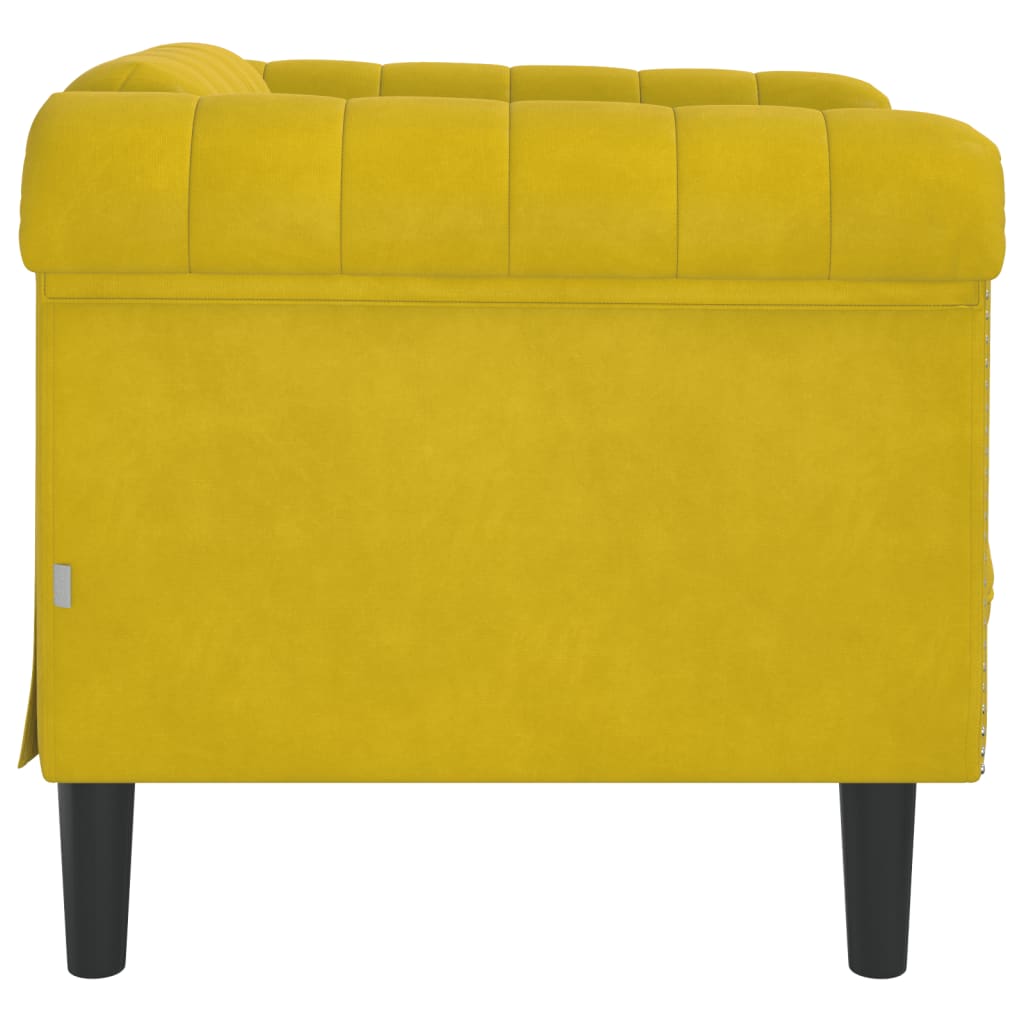 Fauteuil jaune velours Canapés vidaXL