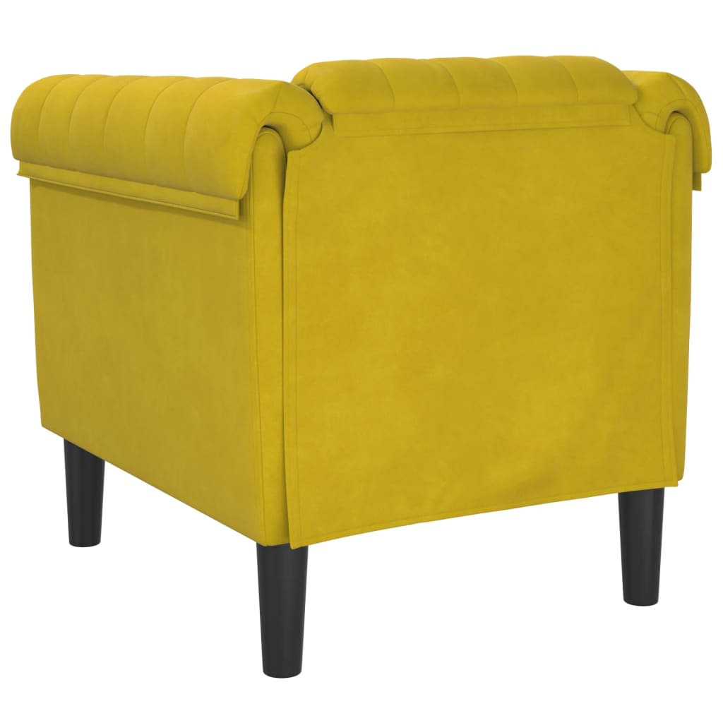 Fauteuil jaune velours Canapés vidaXL