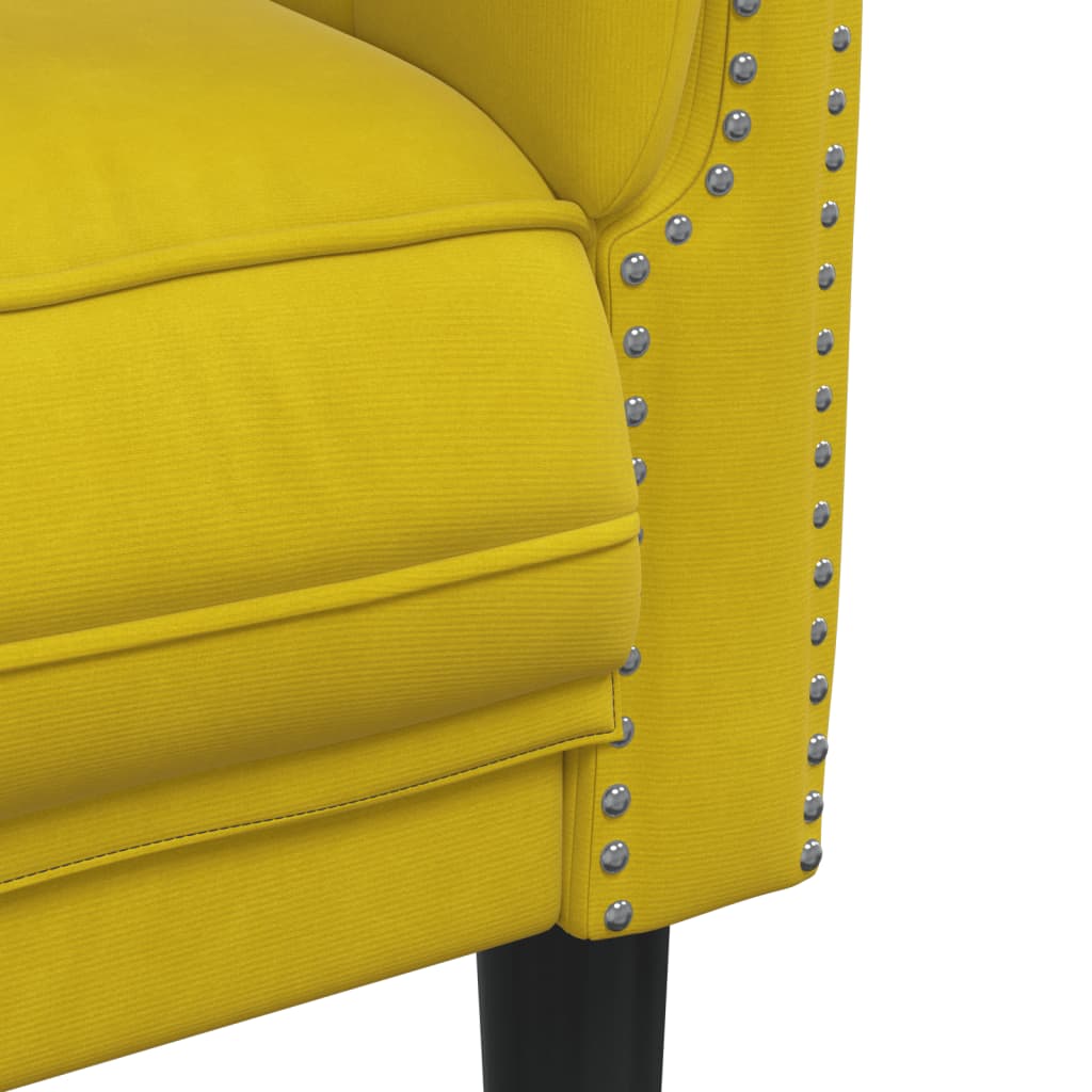 Fauteuil jaune velours Canapés vidaXL