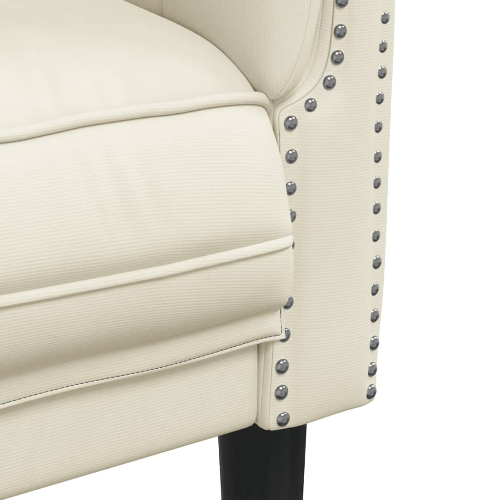 Fauteuil crème velours Canapés vidaXL