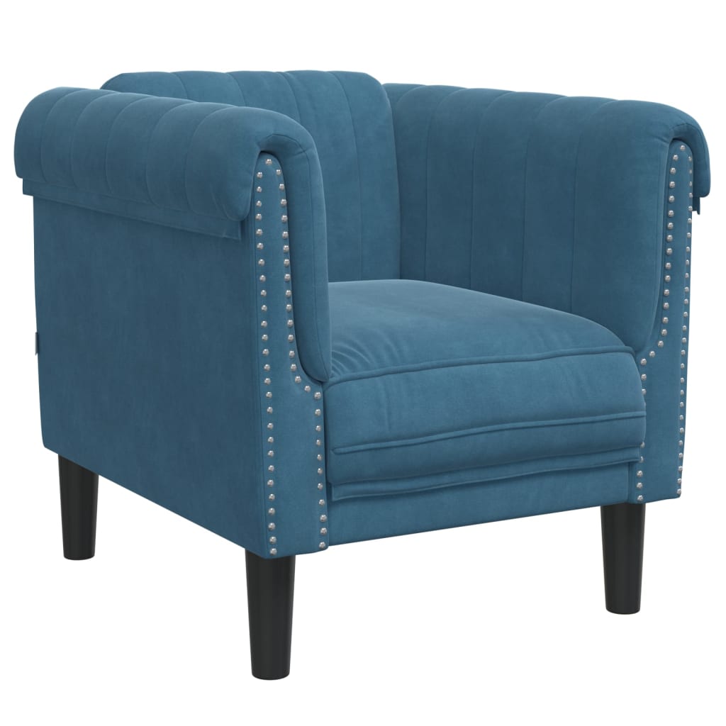 Fauteuil bleu velours Canapés vidaXL