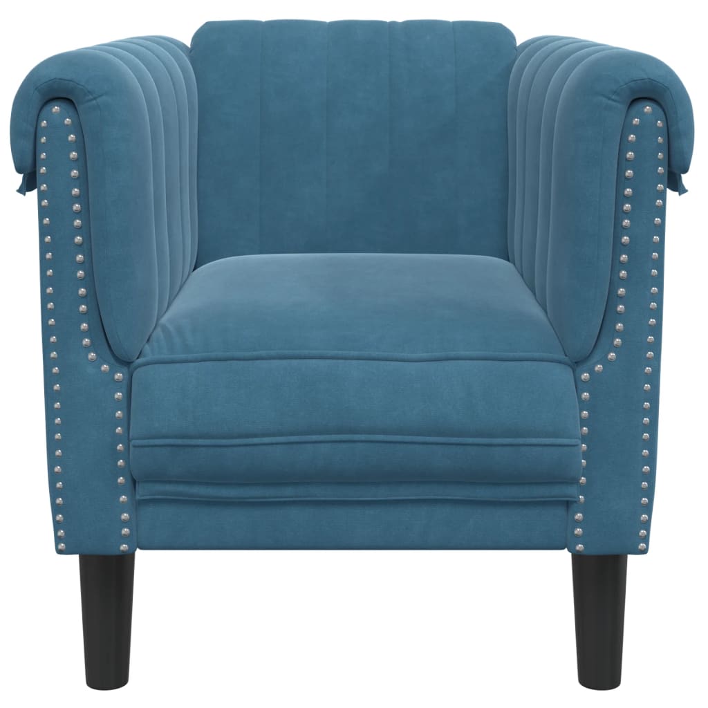 Fauteuil bleu velours Canapés vidaXL