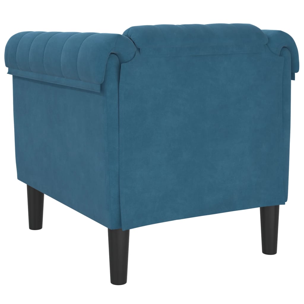 Fauteuil bleu velours Canapés vidaXL