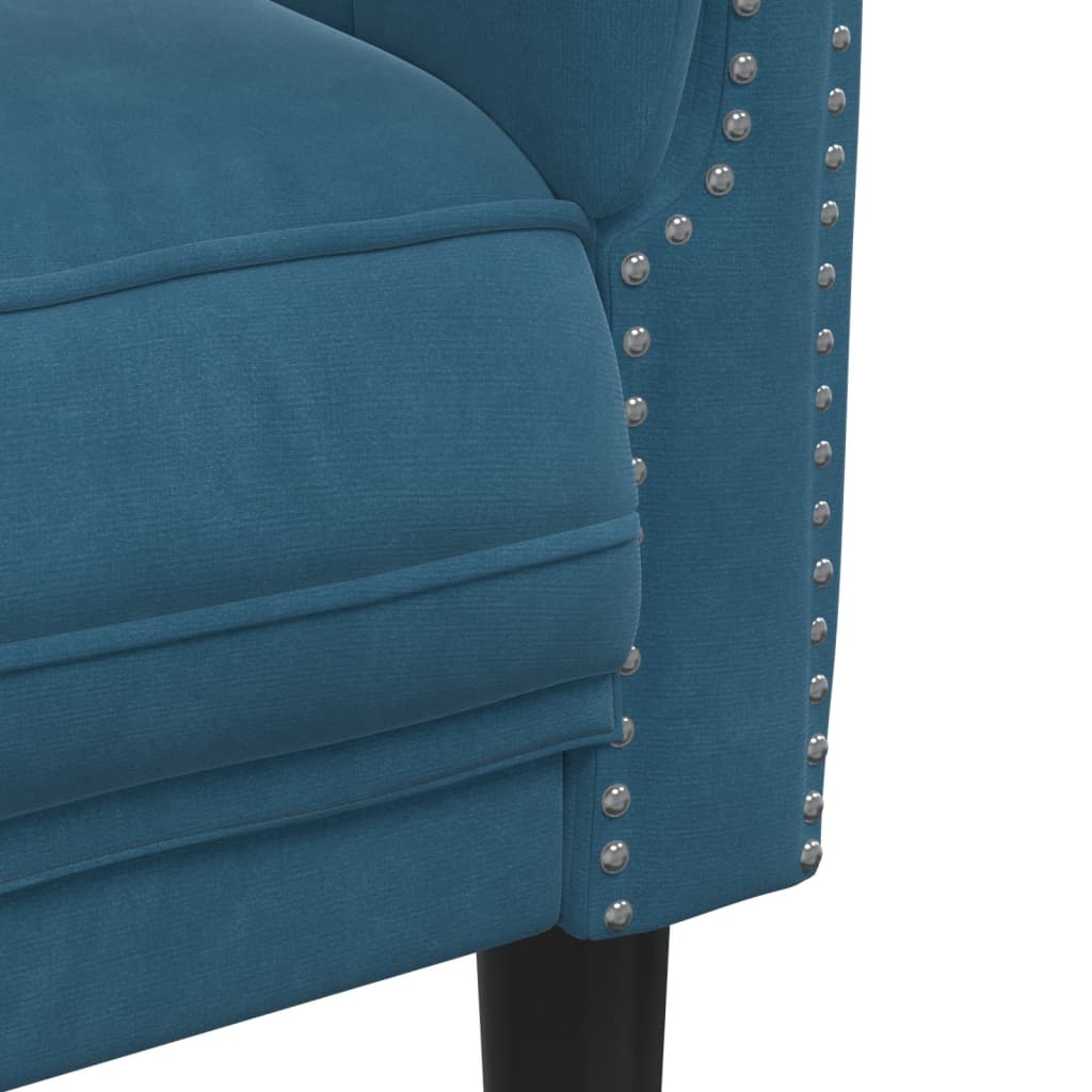 Fauteuil bleu velours Canapés vidaXL