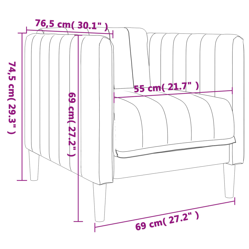 Fauteuil gris clair tissu Canapés vidaXL   