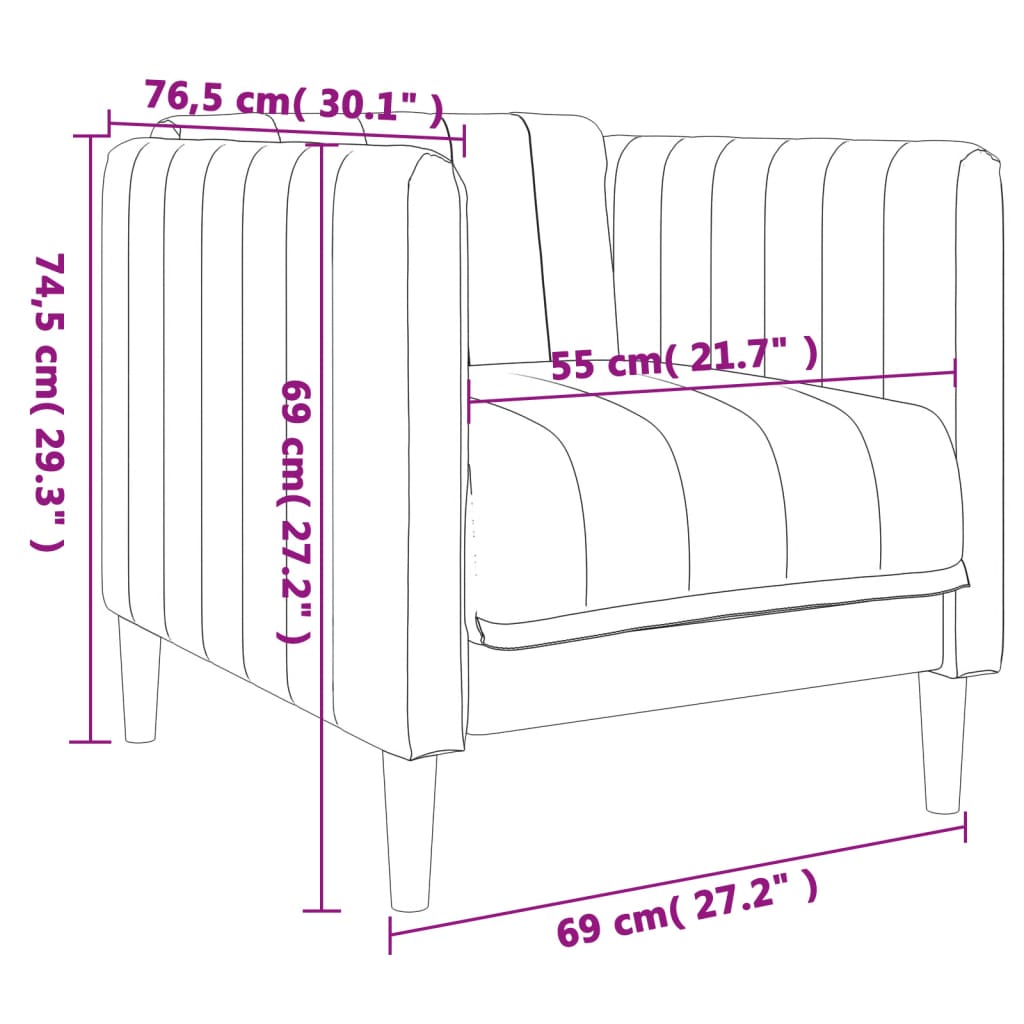 Fauteuil gris foncé tissu Canapés vidaXL   