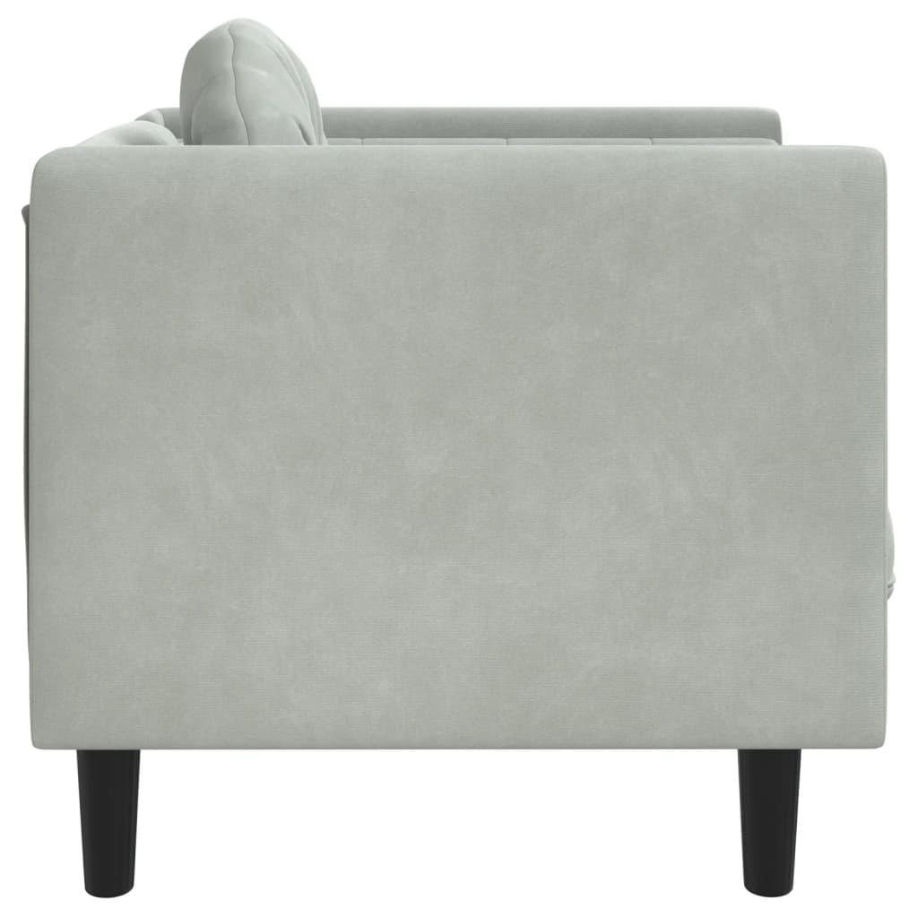 Fauteuil avec coussin gris clair Velours Canapés vidaXL   