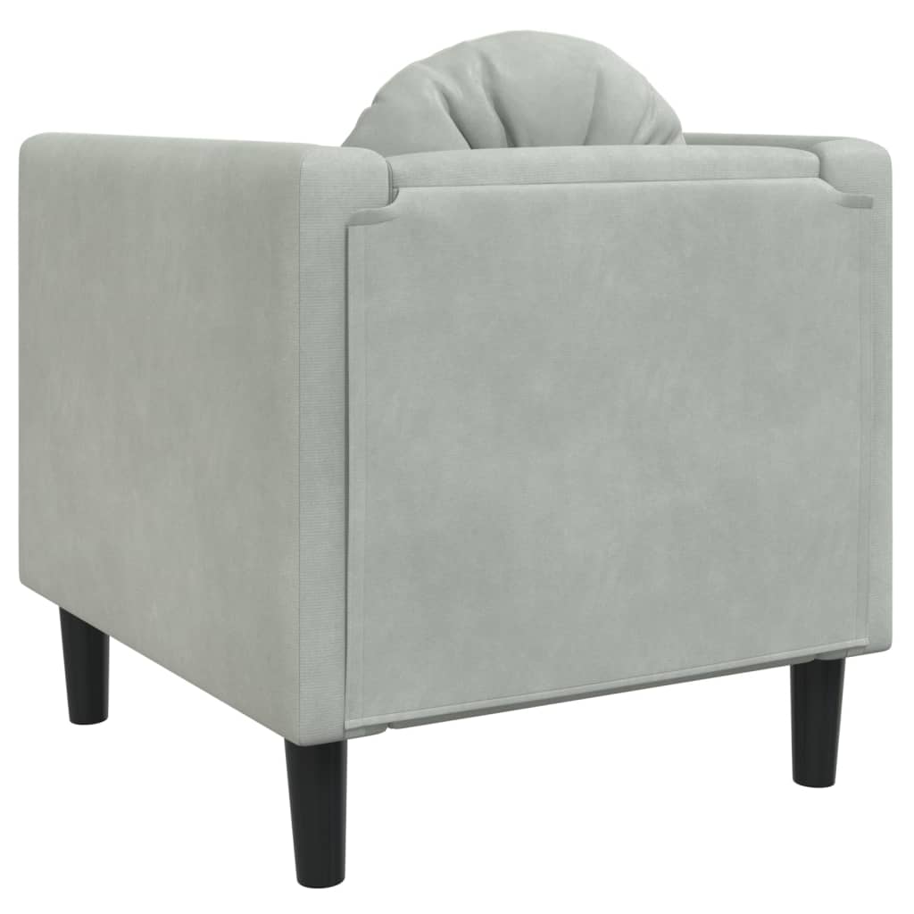 Fauteuil avec coussin gris clair Velours Canapés vidaXL   