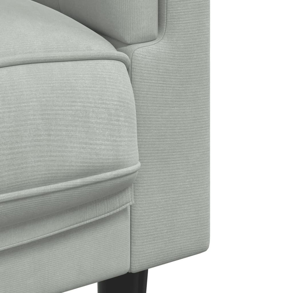 Fauteuil avec coussin gris clair Velours Canapés vidaXL   