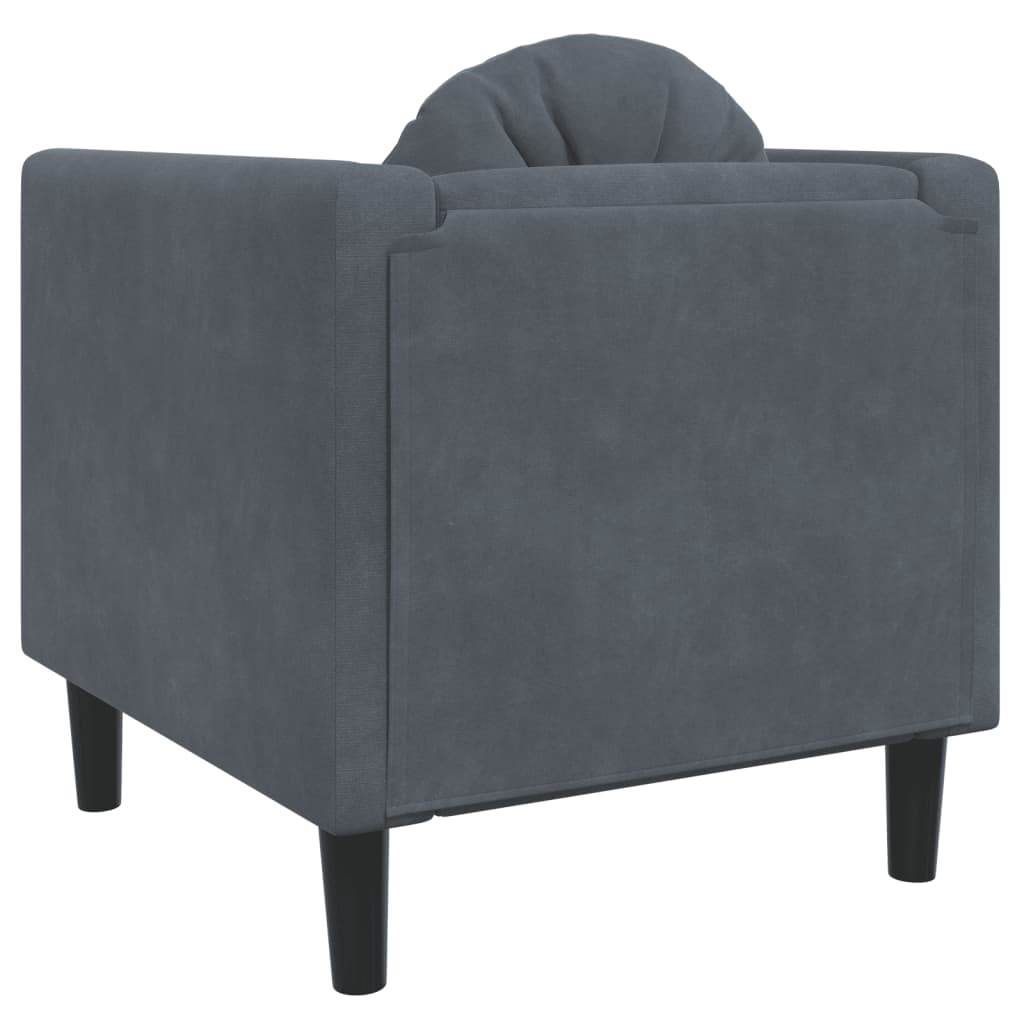 Fauteuil avec coussin gris foncé velours Canapés vidaXL   