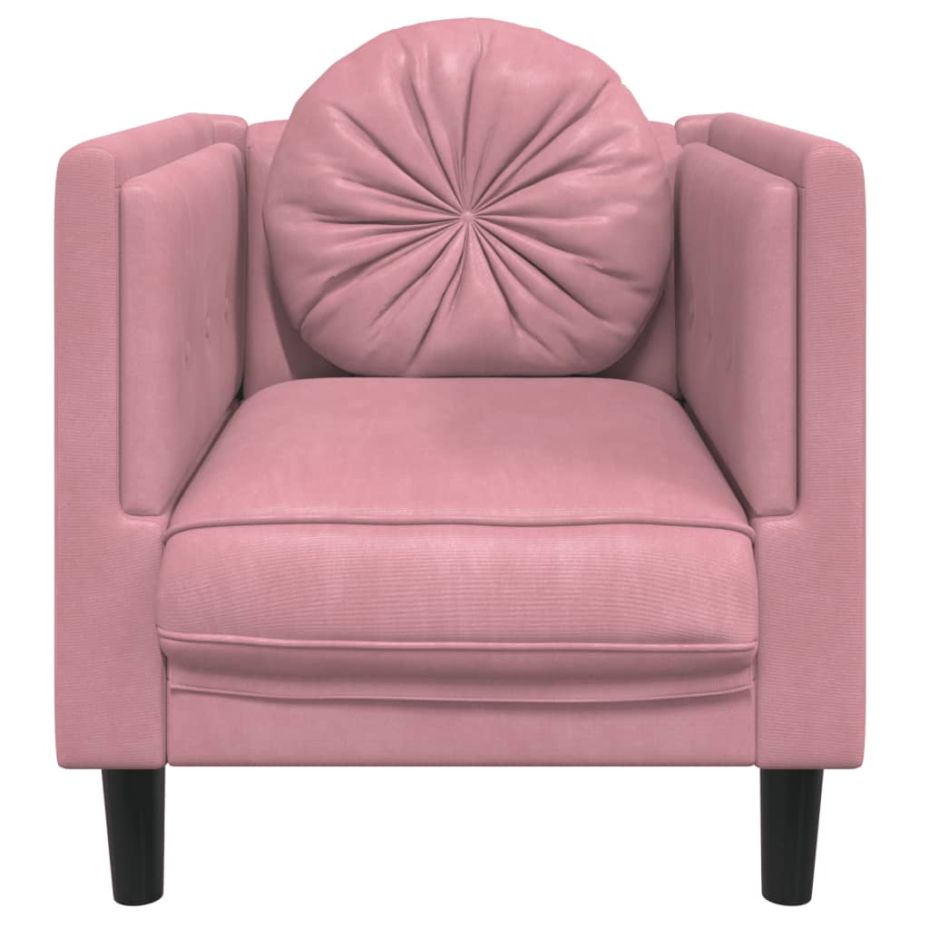 Fauteuil avec coussin rose velours Canapés vidaXL   