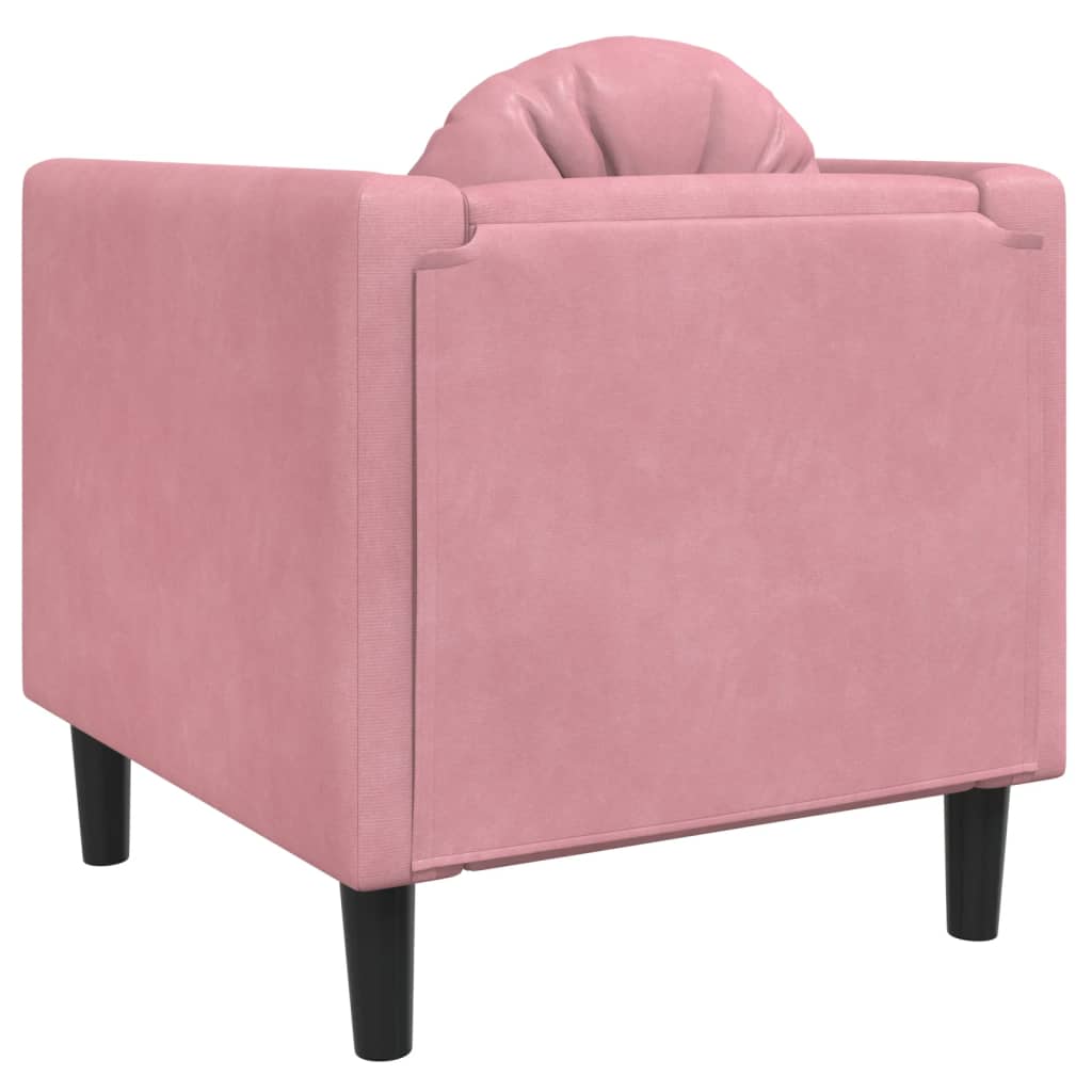 Fauteuil avec coussin rose velours Canapés vidaXL   