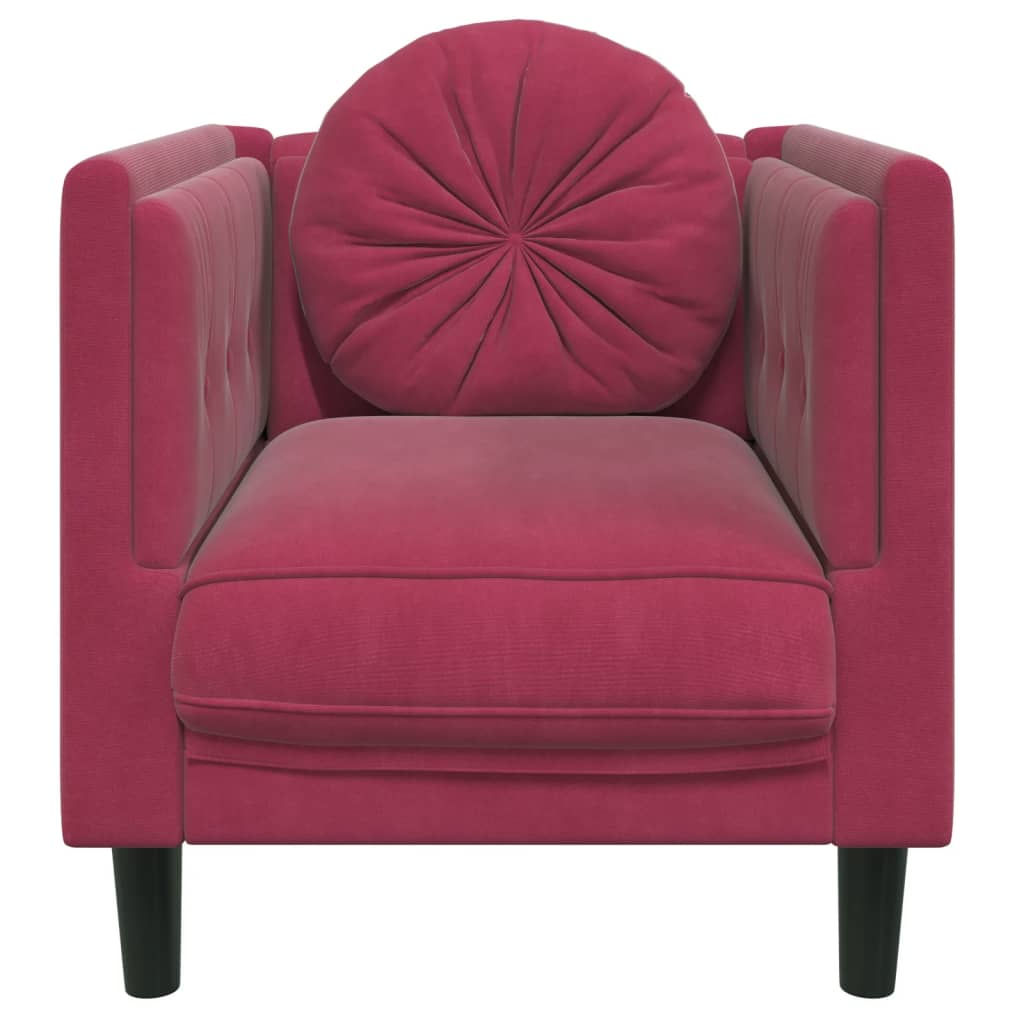 Fauteuil avec coussin rouge bordeaux velours Canapés vidaXL   