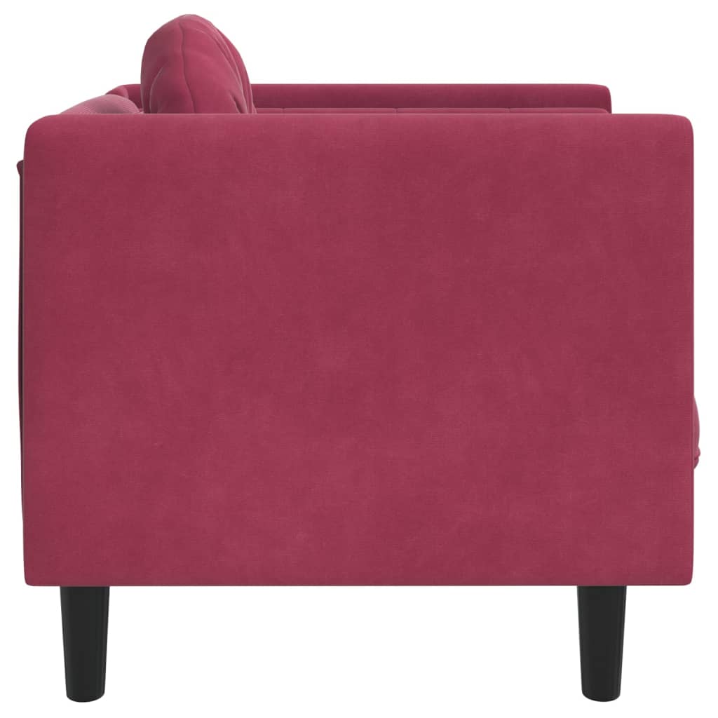 Fauteuil avec coussin rouge bordeaux velours Canapés vidaXL   