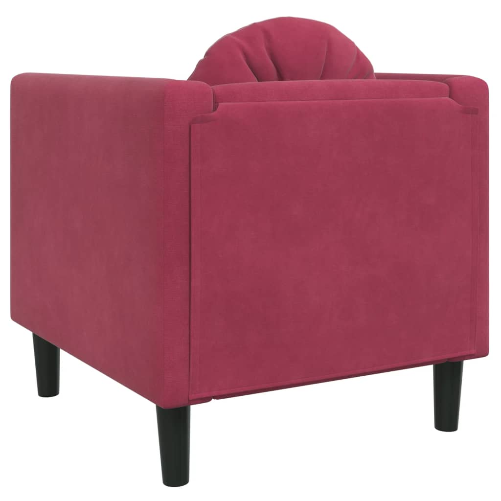 Fauteuil avec coussin rouge bordeaux velours Canapés vidaXL   