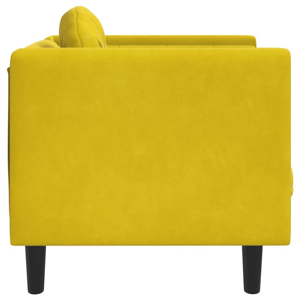 Fauteuil avec coussin jaune velours Canapés vidaXL   