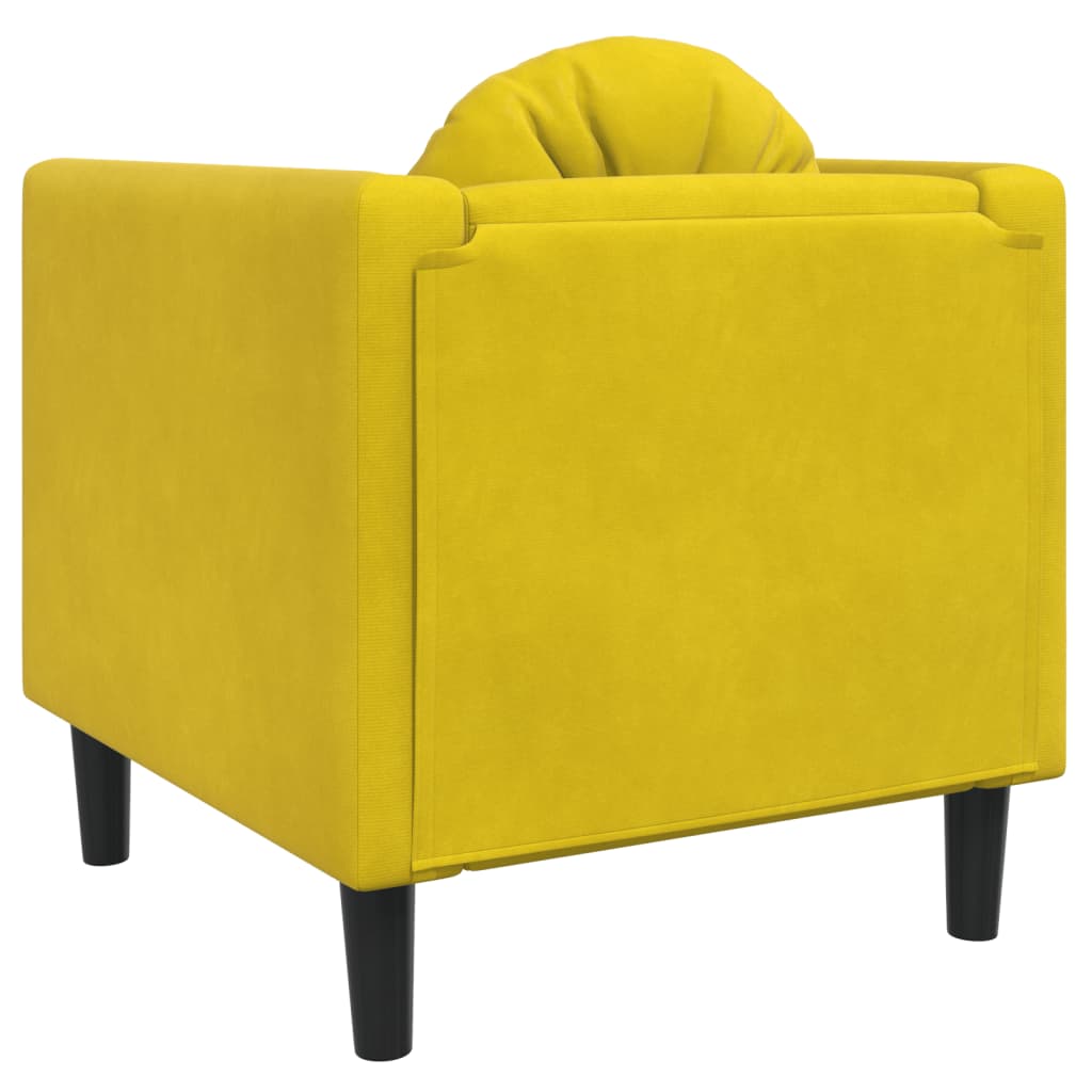 Fauteuil avec coussin jaune velours Canapés vidaXL   