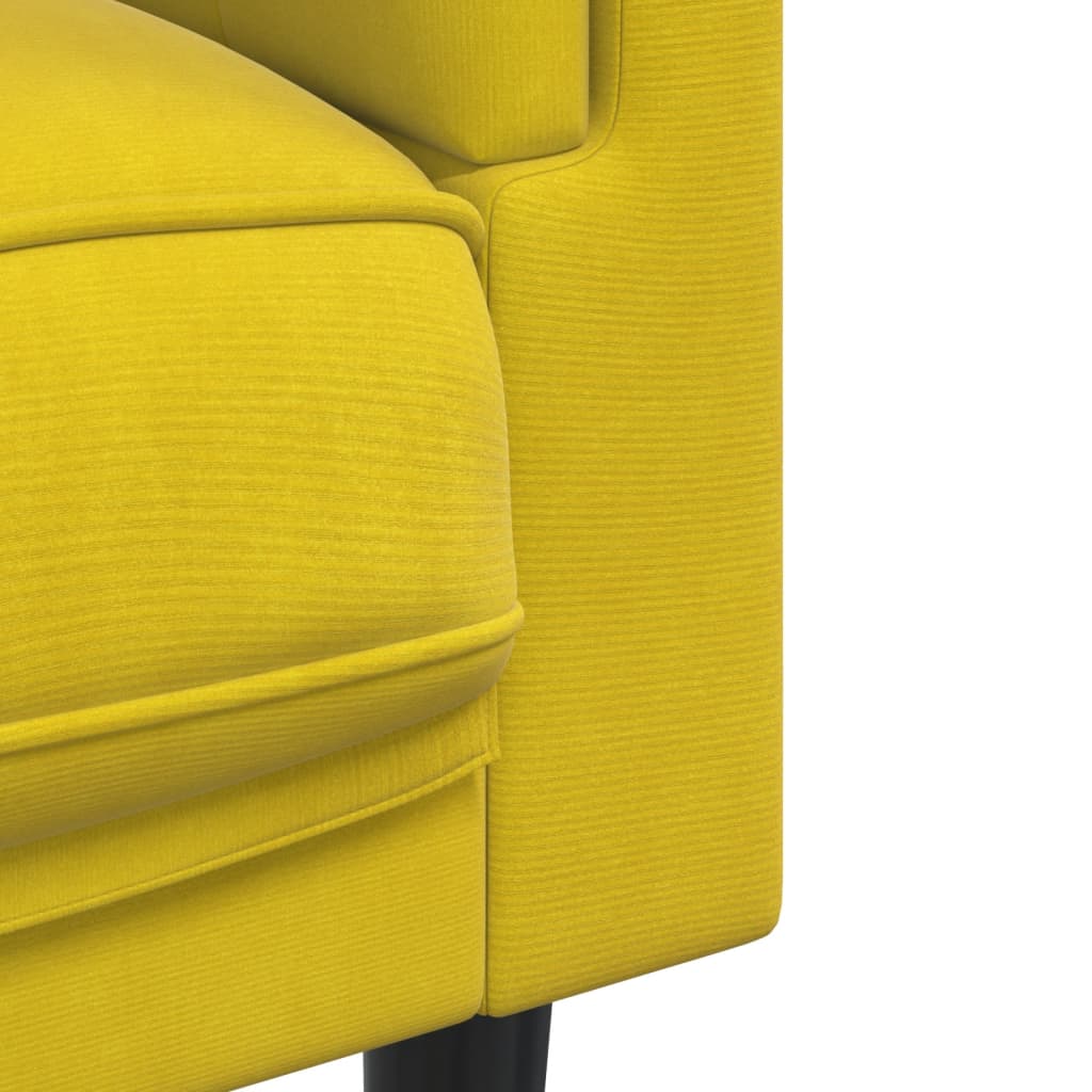 Fauteuil avec coussin jaune velours Canapés vidaXL   