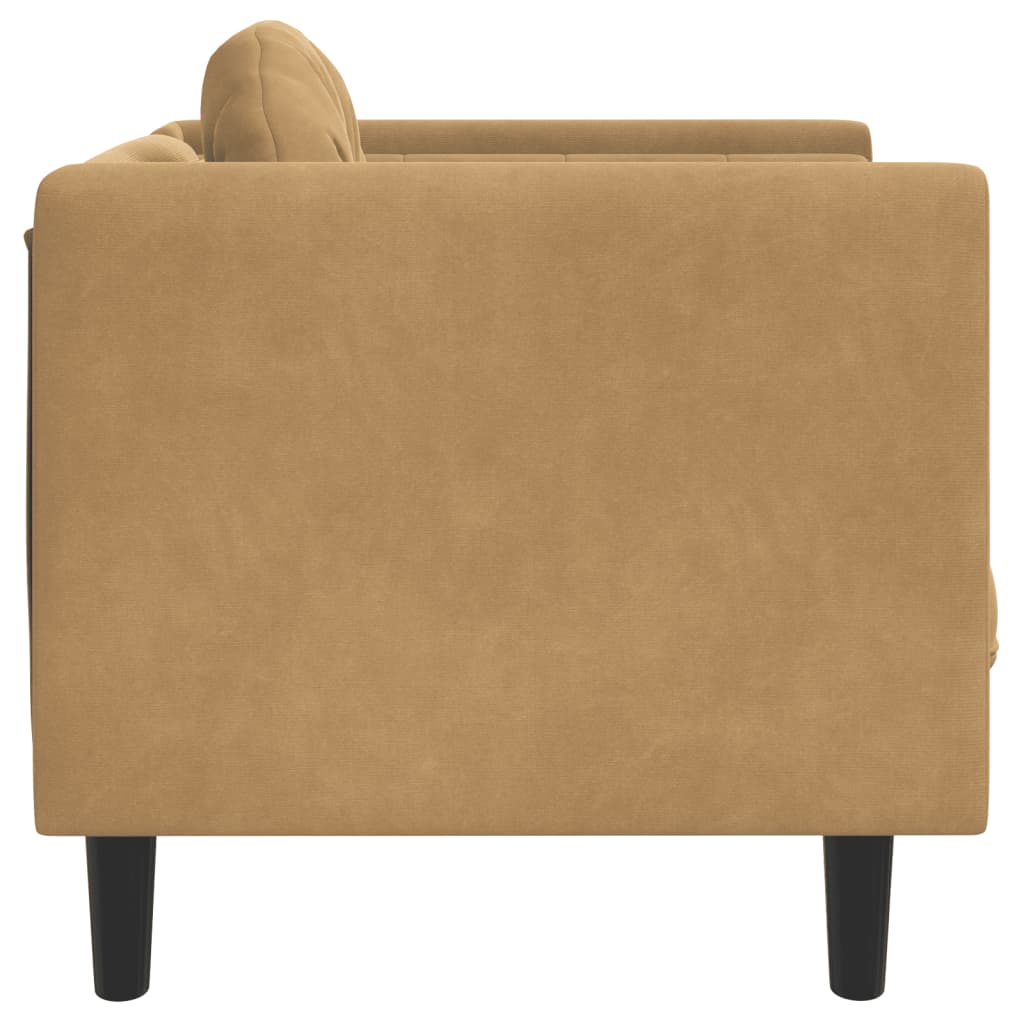 Fauteuil avec coussin marron velours Canapés vidaXL   