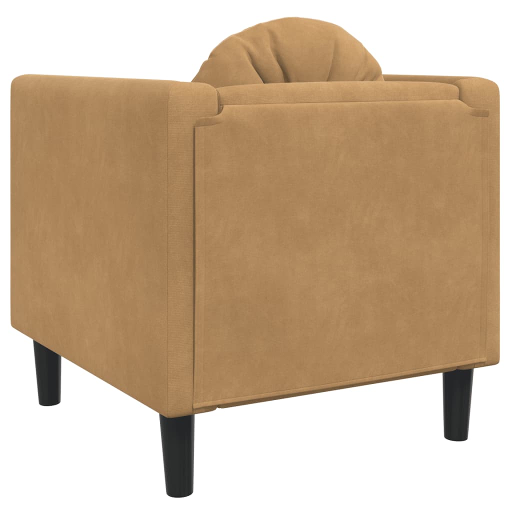 Fauteuil avec coussin marron velours Canapés vidaXL   