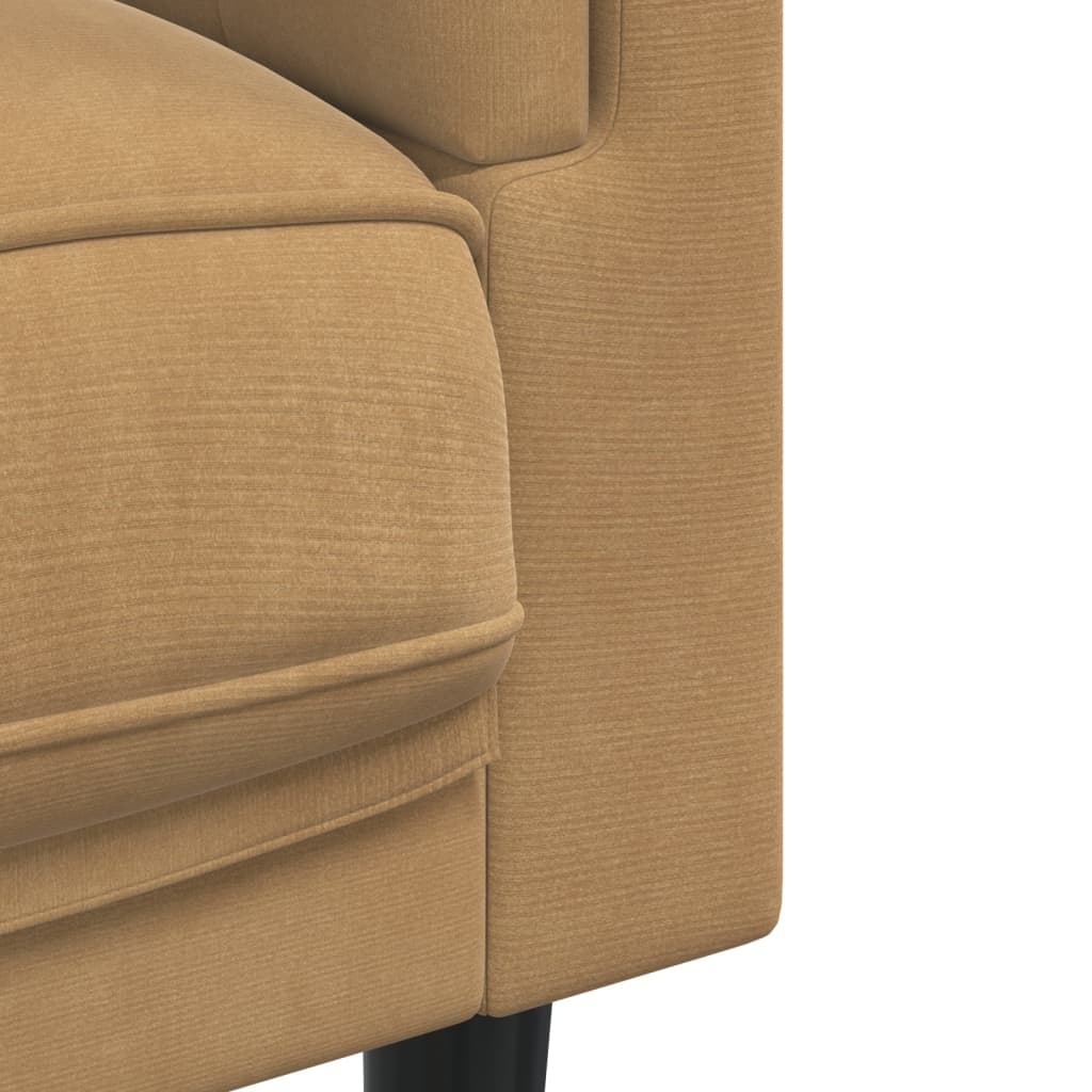 Fauteuil avec coussin marron velours Canapés vidaXL   