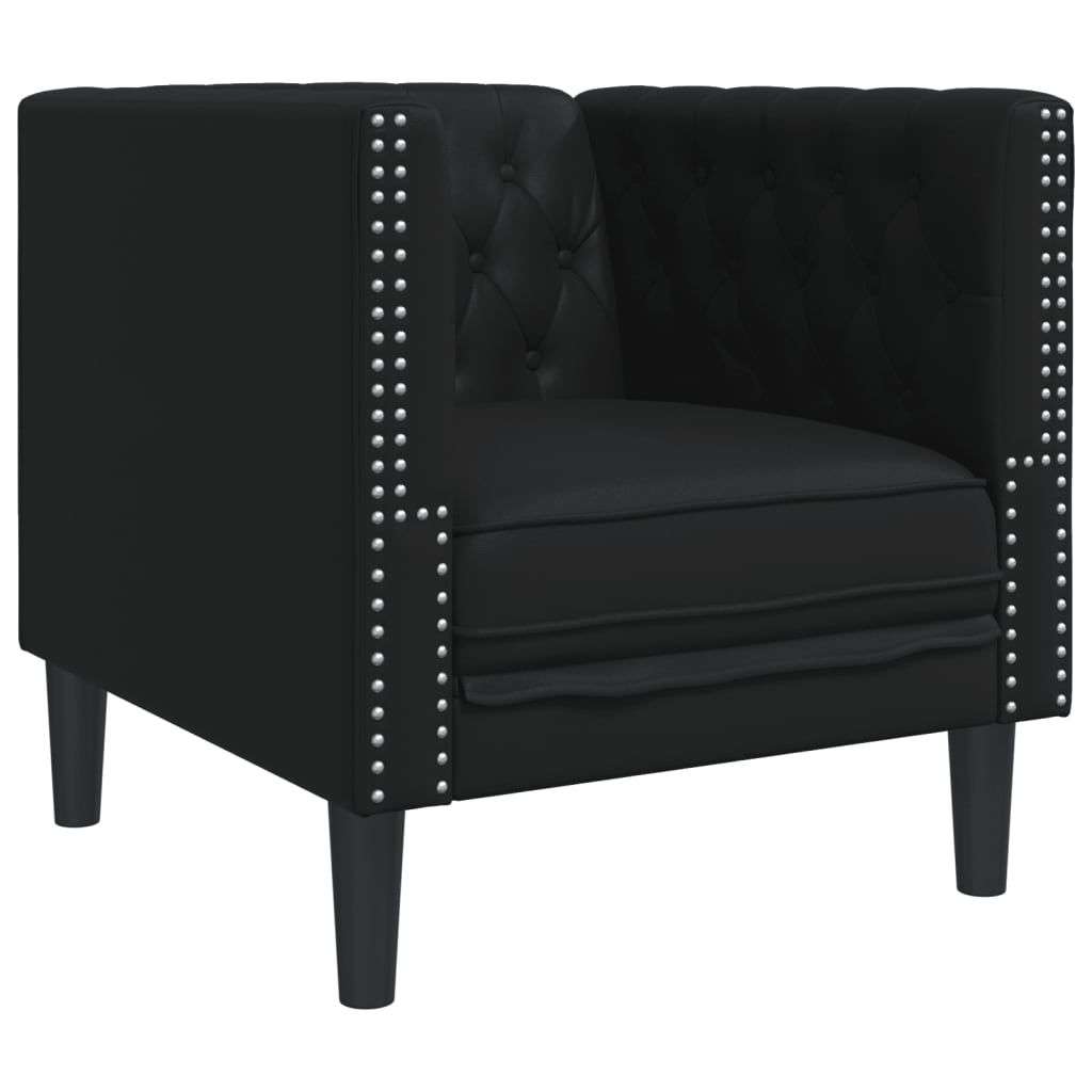 Fauteuil Chesterfield noir similicuir Canapés vidaXL   