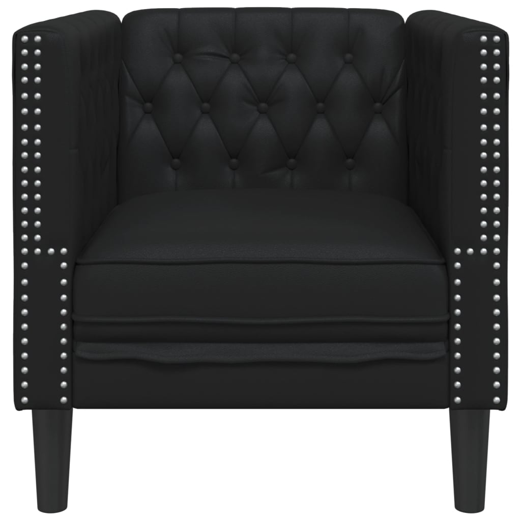 Fauteuil Chesterfield noir similicuir Canapés vidaXL   