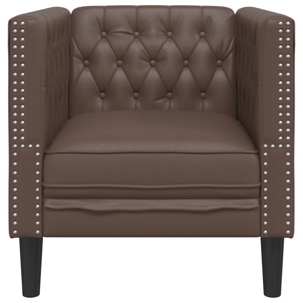 Fauteuil Chesterfield marron similicuir Canapés vidaXL   